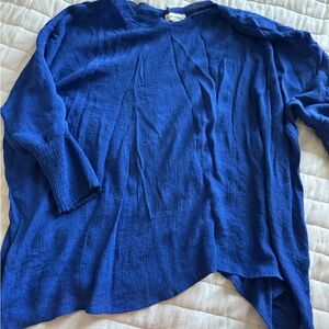 Awesome Royal Blue Crinkled Blouse
